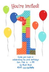 Celebrating First Birthday - Invitación de Cumpleaños